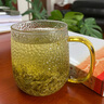 左茗右器玻璃水杯家用早餐牛奶杯男女办公泡花茶杯子带把马克啤酒杯咖啡杯 锤纹杯400ML-金色 实拍图
