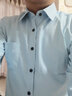 【138两件】【品质好货】帝创者男装衬衫男2022春季新款男士职业商务休闲正装纯色抗皱衬衣长袖衬衫男 CX606冰绿 L 实拍图