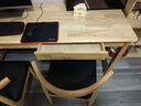 正木枫 【顺丰速发】实木双人书桌简约工作台家用电脑桌写字桌学习桌子 原木色【双人桌】+牛角椅*2 160*60*75cm 实拍图