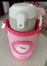 膳魔师（THERMOS）儿童保温杯大容量水杯直饮杯吸管杯3盖多功能不锈钢学生水杯 TCKA 【粉恐龙】3盖吸管杯 550/580ml 实拍图