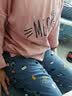 噜噜牛女童睡衣儿童睡衣纯棉长袖小孩宝宝中小童女孩春秋家居服 粉蓝色-18204 150 (16码建议身高140-150) 实拍图