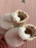 兔兔大文新生婴儿鞋子0-1岁秋冬季加绒加厚0-6个月宝宝保暖鞋子脚套地板棉鞋软底防掉不掉毛新生儿用品 双面可穿（米白色） 建议0-12个月（内长12CM） 晒单实拍图