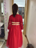 安妮优儿女童汉服冬款拜年服女宝中国风2023新款古装过年冬季儿童新年唐装 红色单裙子 160 实拍图