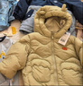 巴拉巴拉童装儿童羽绒服男童女童冬装厚款连帽外套立体造型可爱萌 深土黄30819（白鸭绒） 90 cm（充绒量61g） 实拍图