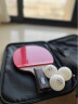 尤迪曼乒乓球拍双面反胶单拍 升级版红黑碳王红海绵-直拍 实拍图