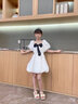 酷乐羊女童连衣裙夏装2025新款儿童夏季洋气大童公主裙10岁女孩裙子夏天 杏色 160 实拍图