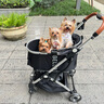 bello   W1 中小型宠物推车犬外出行狗车包分离狗狗折叠铝合金狗车猫车 W1黑色 【可分离】送雨罩 宠物推车 实拍图