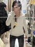 相伊恋人修身卫衣女春秋季2025年新款连帽休闲运动外套长袖小个子开衫上衣 白灰色 M 码【建议95-110斤】 实拍图