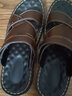 【100%软底】男士凉鞋夏季防水防滑软底耐磨沙滩鞋厚底高档凉拖鞋 棕色精品款[真皮]_111 44 _标准尺码 实拍图