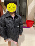 雪中飞童装儿童羽绒服秋冬新款男童中大童女童网格衬衫式轻薄羽绒服 黑色 110 实拍图