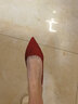 7or9 山楂 新中式红色婚鞋女气质真皮单鞋空气棉高跟鞋7cm新婚礼物 山楂7cm- 配饰需要另外购买 36 实拍图