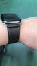 istrap苹果手表表带真皮爱马仕同款牛皮适用apple watch手表带S11/10/9/8/7/6/SE男女士iWatch ultra2/3 栗棕白线丨银色配件 44/45/46MM表盘【适用Wa 实拍图