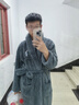 浪莎睡衣男士秋冬季法兰绒加厚加长款睡袍加绒保暖浴袍家居服 浅灰XXL 实拍图
