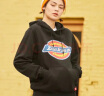 Dickies 情侣款LOGO印花连帽卫衣 男女同款 DK007060  黑色 XL 实拍图