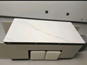 栖梓多功能茶几饭桌两用升降折叠简约现代客厅小户型创意伸缩岩板茶几 多功能升降茶几【配2凳】 120cm*60cm 实拍图