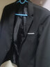 卡度顿 西服男士休闲西装男学生外套修身商务职业正装伴郎新郎结婚套装 黑色两扣【西服+西裤+衬衫】 L 【100-115斤】+礼品 实拍图