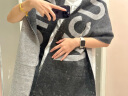 Acne Studios男女同款冬季双面logo徽标羊毛混纺围巾披肩CA0154 灰色/浅灰色 均码 晒单实拍图