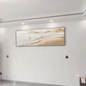 墨派客厅装饰画手绘油画沙发背景墙横幅挂画抽象肌理高级感奶油风壁画 山海相见A款 150x50cm手绘油画 金色铝合金边框 实拍图