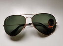 雷朋（RayBan）经典飞行员系列太阳镜男女款防晒墨镜时尚开车出行眼镜0RB3025 L2823黑色镜框绿色镜片 尺寸58 实拍图