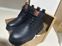 海澜之家马丁靴子男鞋秋冬季新款复古中高帮工装靴加绒保暖英伦风短筒皮靴 黑色 40 实拍图