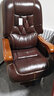 满誉老板椅子商务大班椅家用真皮办公电脑座椅靠背可躺升降总裁旋转椅 10轮咖啡色-精选牛皮 实木脚 实拍图