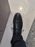 卡帝乐鳄鱼（CARTELO）男士皮鞋商务正装鞋男软皮耐磨透气皮鞋男9611 黑色增高款 42 实拍图