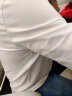 布先生明星同款男士长袖T恤秋季小白T纯色打底衣服内搭 白色 XL/180  实拍图