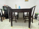 中式乌金木岩板餐桌椅组合长方形大小户型家用客厅实木西餐桌饭桌 1.3米单桌 晒单实拍图