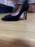 蓝晨语依 高跟鞋女细跟尖头浅口单鞋女韩版网红水钻时尚性感女鞋 黑色 37 实拍图