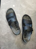爱步（ECCO）拖鞋男 魔术贴勃肯鞋男士男鞋凉鞋外穿一字带拖鞋 科摩500904 黑色50090401001 44 实拍图