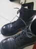 达芙妮马丁靴女2023新款秋冬短靴女英伦风加绒厚底白色单靴子女 黑色（薄绒款） 35 实拍图