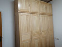 顾虎可定制松木大衣柜2米四门儿童实木衣橱带裤架对开门原木大板直拼 环保水性漆 200宽衣柜+60高顶柜（清漆） 实拍图