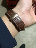 十瑞（SHIRUI）进口美洲鳄鱼皮表带男女适用于浪琴名匠天梭力洛克万国积家欧米茄卡地亚真皮手表带 棕色白线【玫金扣】 21mm 实拍图