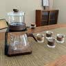 介屋玻璃懒人茶具套装整套功夫茶具泡茶壶自动出水高档泡茶神器三件套 雾纹泡茶器【无茶杯】透明 1头 实拍图