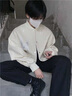7家优品烫钻刺绣棒球服男外套春秋季美式高街潮流男装休闲皮袖飞行员夹克 ZYXS-J55杏色 XL 实拍图