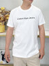 Calvin Klein Jeans夏季男女情侣中性年轻ck多色印花透气修身短袖T恤J320931 YAF-月光白 XL （推荐160-175斤） 实拍图