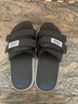 战澈夏季拖鞋男青年学生魔术贴室外穿潮流情侣一字凉鞋沙滩鞋网红凉拖 黑色 L(适合38-39脚) 实拍图