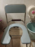 冠仕可折叠不锈钢坐便器凳孕妇老人残疾病人便器凳家用椅蹲便厕所移动马桶便携坐厕椅子蹲坑神器 折叠靠背提豪华升级款38cm+坐便桶+盖板+坐垫 实拍图