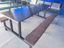 德睿聚 食堂餐桌椅学校公司员工工地餐桌椅服务区餐桌连体快餐桌椅组合 长条凳  不锈钢（8人位） 实拍图