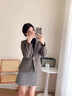 晨芙小西装外套女韩版时尚休闲短款小个子气质显瘦西服百搭工作服上衣 单件常规灰色西装 XL 建议110-120斤 实拍图
