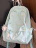 匡睿书包初中生女高颜值小众ins大容量日系旅行高中大学生背包双肩包 绿色（带三角奶酪+1个小挂坠） 实拍图