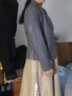 优吻（YOUWen） 高品质春秋季新款海宁真皮皮衣女短款女士皮夹克修身绵羊皮外套 灰色 XL 110-120斤 实拍图