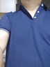 罗蒙【父亲节礼物】冰丝短袖t恤男夏季薄款男士透气polo翻领衫半袖 藏青+灰蓝 4XL (建议170-190斤) 实拍图