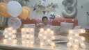 孩派（HihgParty）生日数字气球女孩男孩宝宝周岁百天儿童生日场景布置爱心气球 奶白数字3套餐 实拍图