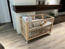 巴布豆（BOBDOG）实木婴儿床可移动软包围栏宝宝床新生儿实木床拼接大床多阶段 裸床+6cm椰棕床垫+延边板+缝隙条 实拍图