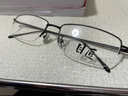 目匠纯钛近视眼镜男半框 防辐射眼镜框男女款超轻商务加宽大脸眼镜架 62307-经典黑 单镜架 实拍图