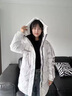 鸭鸭2025冬季中长款羽绒服女潮流宽松休闲保暖加厚防寒鸭绒连帽外套 白色 XL 实拍图