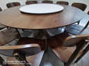 千钰中古风白蜡木全托板全实木带转盘家用餐桌小户型餐厅法式圆形桌子 白蜡木圆桌+实木承托板【送转盘实芯底座】 1.2米 实拍图