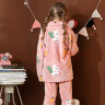 芬腾 儿童睡衣秋冬女童装长袖开衫可爱动物印花休闲家居服套装 粉红 120 实拍图