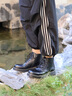 马克华菲马丁靴男中帮春夏男鞋2025新款百搭黑色男靴英伦风皮鞋情侣工装靴 黑色 41 此款为皮鞋尺码=运动鞋码42 实拍图